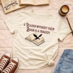 A reader without their book is a tragedy | T-shirt