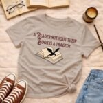 A reader without their book is a tragedy | T-shirt - Image 2