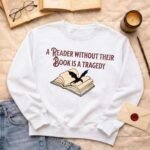 A reader without their book is a tragedy | Sweatshirt - Image 3