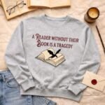 A reader without their book is a tragedy | Sweatshirt - Image 2