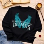 My book boyfriend has wings blue version | Sweatshirt - Image 2